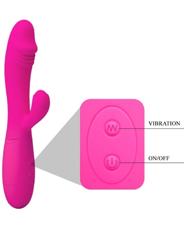 Pretty Love Snappy cerise pink vibrator dildo tænd sluk